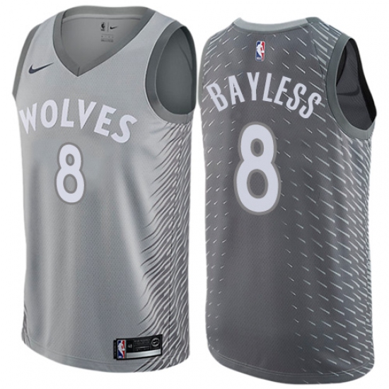 Women's Nike Minnesota Timberwolves 8 Jerryd Bayless Swingman Gray NBA Jersey - City Edition