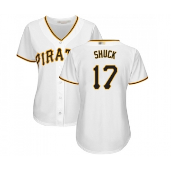 Women's Pittsburgh Pirates 17 JB Shuck Replica White Home Cool Base Baseball Jersey