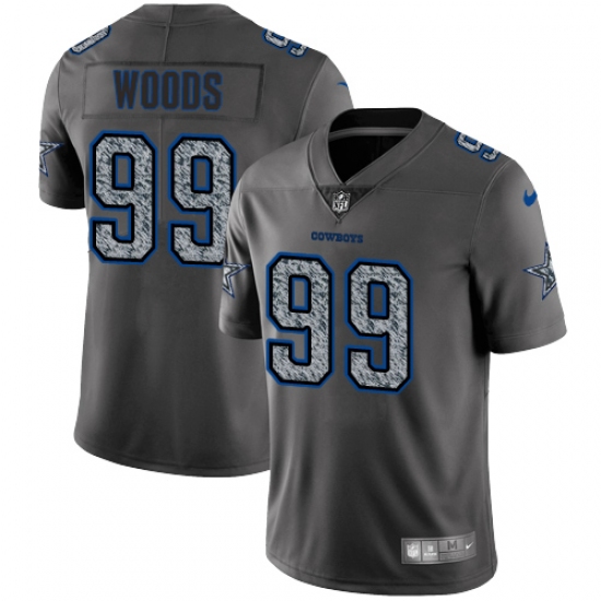 Men's Nike Dallas Cowboys 99 Antwaun Woods Gray Static Vapor Untouchable Limited NFL Jersey