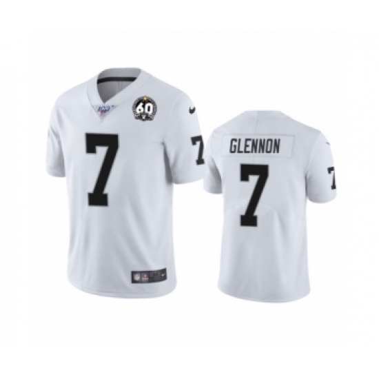 Women's Oakland Raiders 7 Mike Glennon White 60th Anniversary Vapor Untouchable Limited Player 100th Season Football Jersey