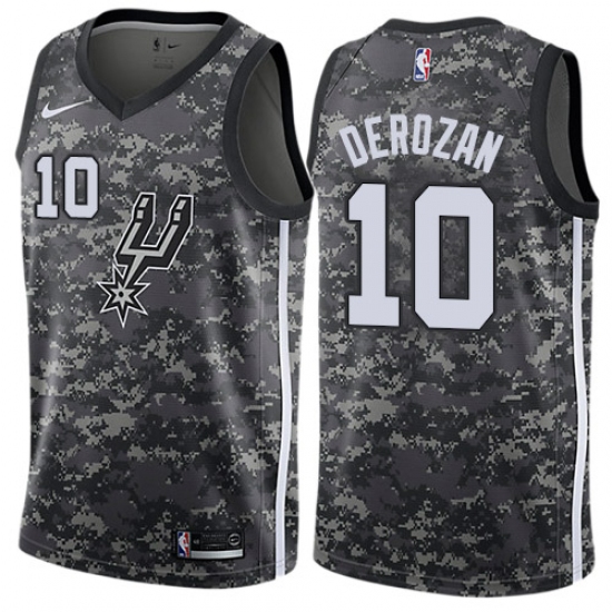 Men's Nike San Antonio Spurs 10 DeMar DeRozan Swingman Camo NBA Jersey - City Edition