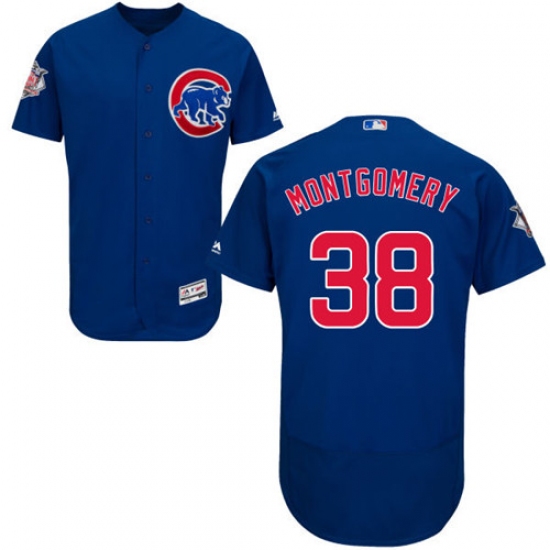 Men's Majestic Chicago Cubs 38 Mike Montgomery Royal Blue Alternate Flexbase Authentic Collection MLB Jersey