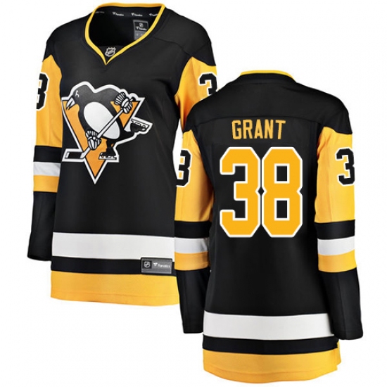 Women's Pittsburgh Penguins 38 Derek Grant Authentic Black Home Fanatics Branded Breakaway NHL Jersey