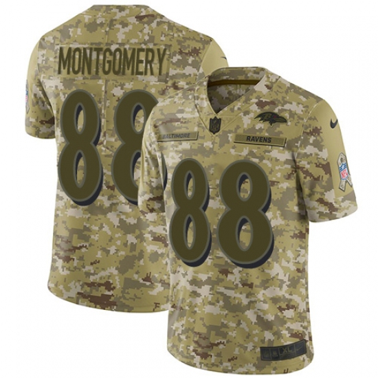 Youth Nike Baltimore Ravens 88 Ty Montgomery Limited Camo 2018 Salute to Service NFL Jersey