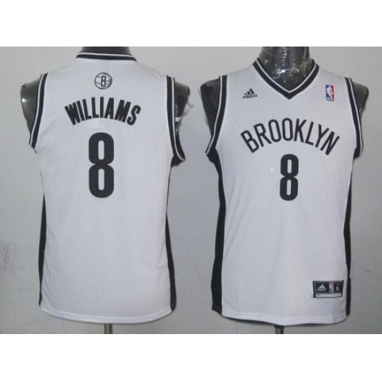 Nets 8 Deron Williams White Stitched Youth NBA Jersey