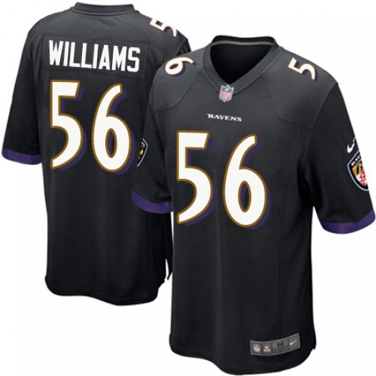 Men's Nike Baltimore Ravens 56 Tim Williams Game Black Alternate NFL Jersey