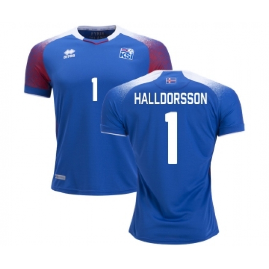 Iceland 1 HALLDORSSON Home Soccer Country Jersey