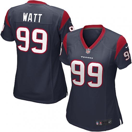 Women's Nike Houston Texans 99 J.J. Watt Game Navy Blue Team Color NFL Jersey