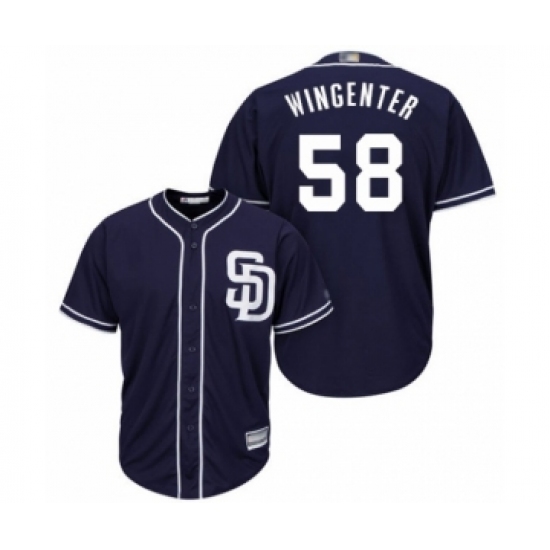 Youth San Diego Padres 58 Trey Wingenter Authentic Navy Blue Alternate 1 Cool Base Baseball Player Jersey