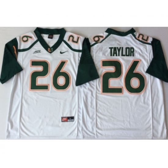 Miami Hurricanes 26 Sean Taylor White Nike College Football Jersey