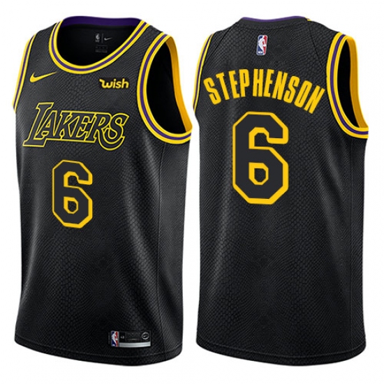 Men's Nike Los Angeles Lakers 6 Lance Stephenson Swingman Black City Edition NBA Jersey