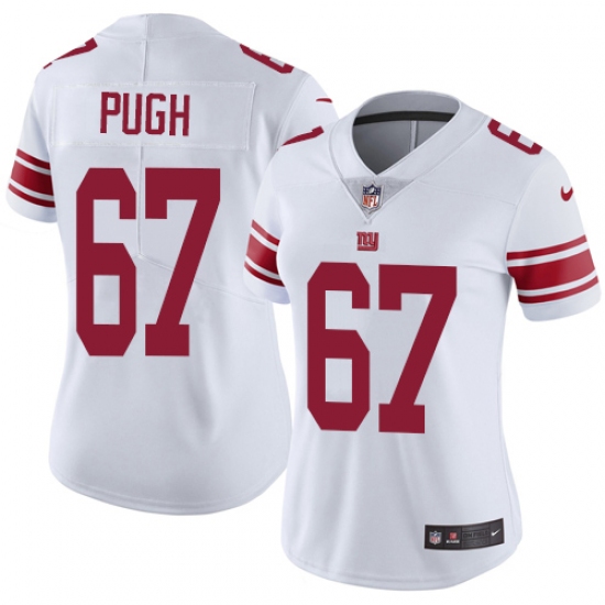 Women's Nike New York Giants 67 Justin Pugh Elite White NFL Jersey