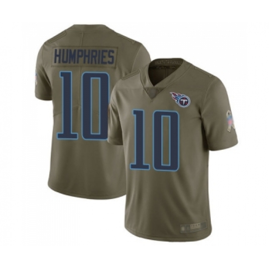 Men's Tennessee Titans 10 Adam Humphries Limited Olive 2017 Salute to Service Football Jersey