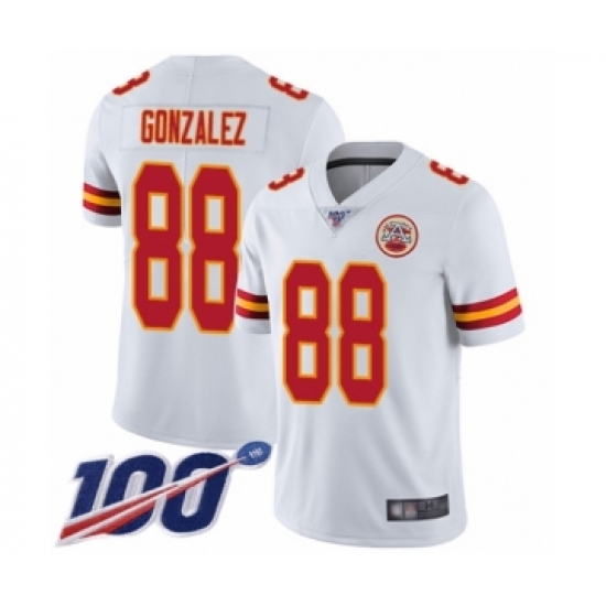 Men's Kansas City Chiefs 88 Tony Gonzalez White Vapor Untouchable Limited Player 100th Season Football Jersey
