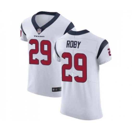 Men's Houston Texans 29 Bradley Roby White Vapor Untouchable Elite Player Football Jersey