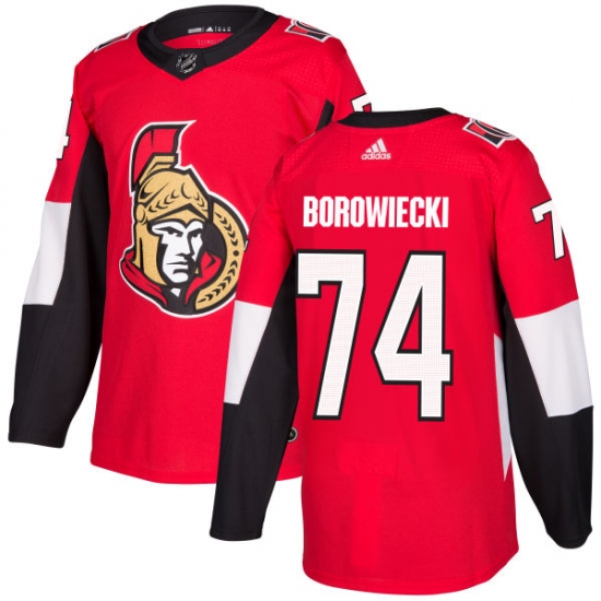 Men's Adidas Ottawa Senators 74 Mark Borowiecki Authentic Red Home NHL Jersey