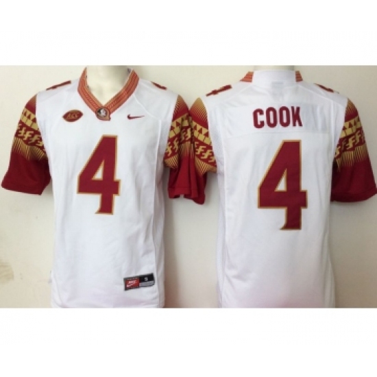 Florida State Seminoles 4 Dalvin Cook White College Football Jersey