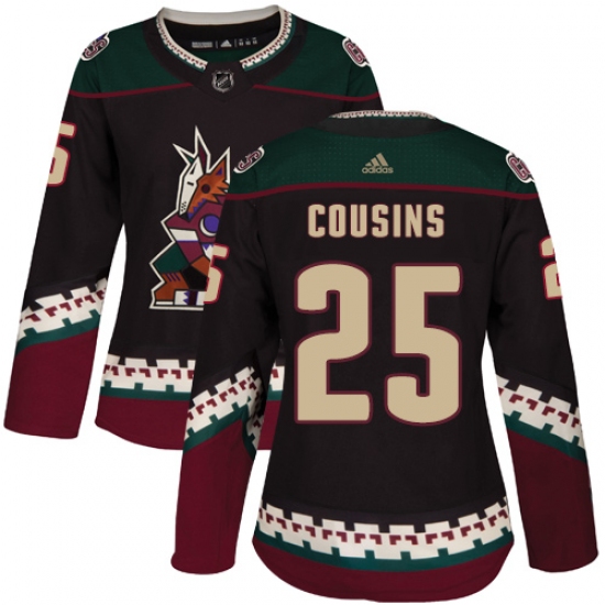 Women's Adidas Arizona Coyotes 25 Nick Cousins Authentic Black Alternate NHL Jersey