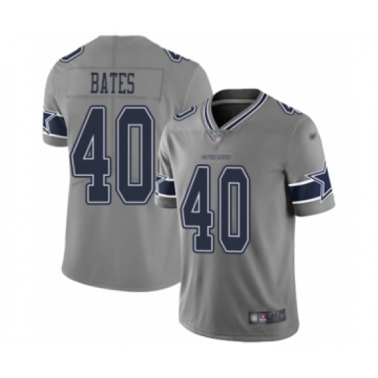 Youth Dallas Cowboys 40 Bill Bates Limited Gray Inverted Legend Football Jersey