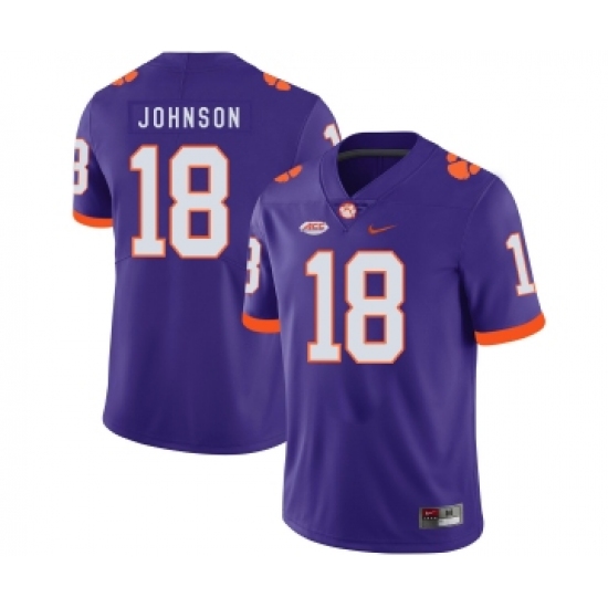 Clemson Tigers 18 Jadar Johnson Purple Nike College Football Jersey