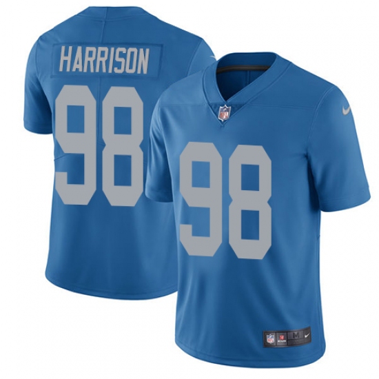 Youth Nike Detroit Lions 98 Damon Harrison Blue Alternate Vapor Untouchable Limited Player NFL Jersey