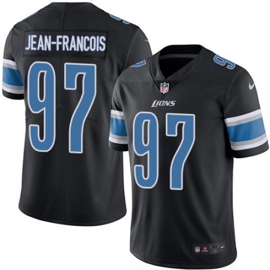 Men's Nike Detroit Lions 97 Ricky Jean Francois Limited Black Rush Vapor Untouchable NFL Jersey