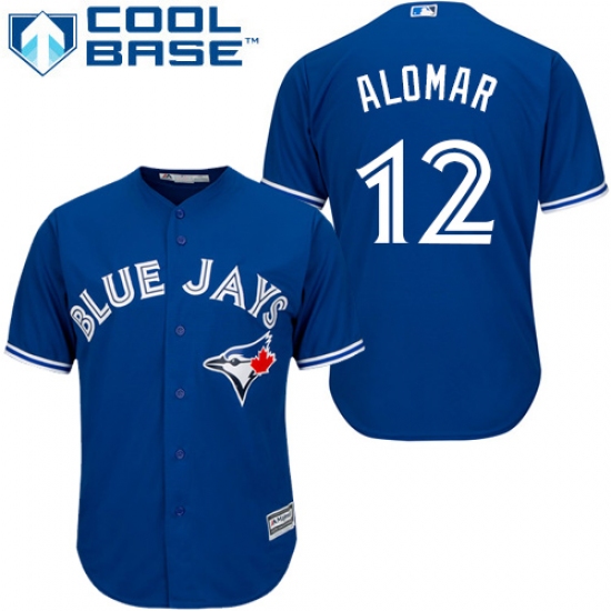 Men's Majestic Toronto Blue Jays 12 Roberto Alomar Replica Blue Alternate MLB Jersey