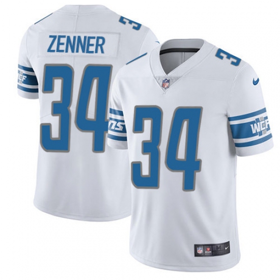 Youth Nike Detroit Lions 34 Zach Zenner Elite White NFL Jersey