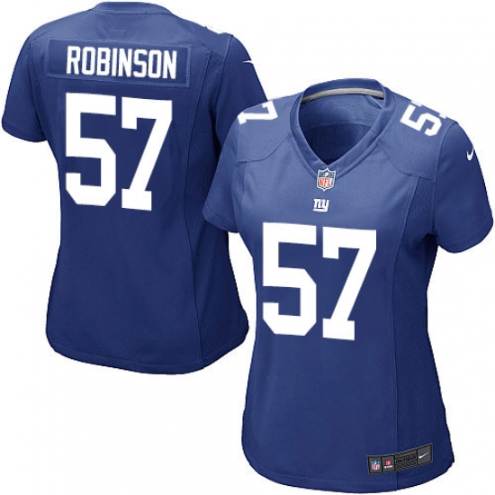 Women's Nike New York Giants 57 Keenan Robinson Game Royal Blue Team Color NFL Jersey