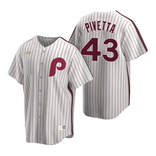 Men's Nike Philadelphia Phillies 43 Nick Pivetta White Cooperstown Collection Home Stitched Baseball Jersey