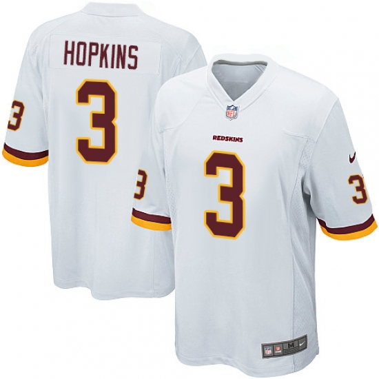 Men's Nike Washington Redskins 3 Dustin Hopkins Game White NFL Jersey