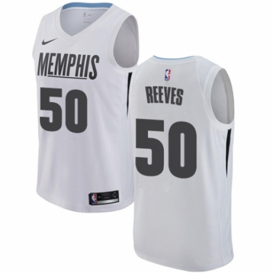 Men's Nike Memphis Grizzlies 50 Bryant Reeves Authentic White NBA Jersey - City Edition