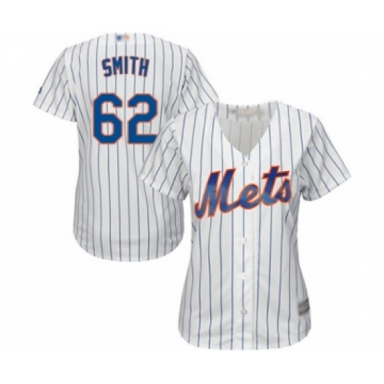 Women's New York Mets 62 Drew Smith Authentic White Home Cool Base Baseball Player Jersey