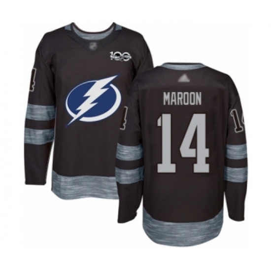 Men's Tampa Bay Lightning 14 Patrick Maroon Authentic Black 1917-2017 100th Anniversary Hockey Jersey