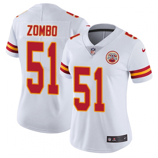 Women's Nike Kansas City Chiefs 51 Frank Zombo White Vapor Untouchable Limited Player NFL Jersey