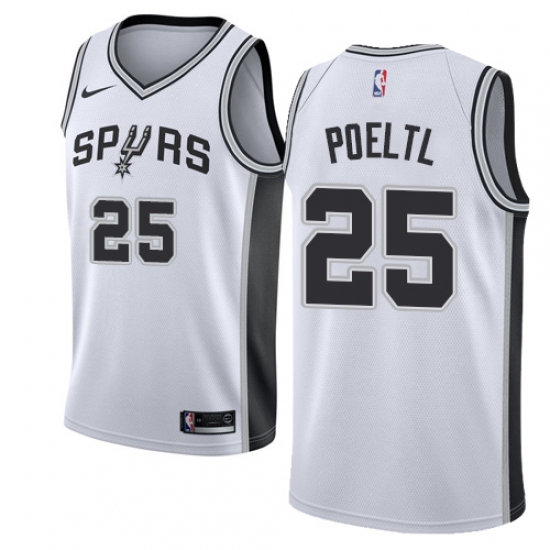 Men's Nike San Antonio Spurs 25 Jakob Poeltl Swingman White NBA Jersey - Association Edition