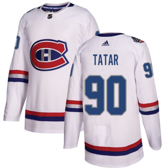 Youth Adidas Montreal Canadiens 90 Tomas Tatar Authentic White 2017 100 Classic NHL Jersey