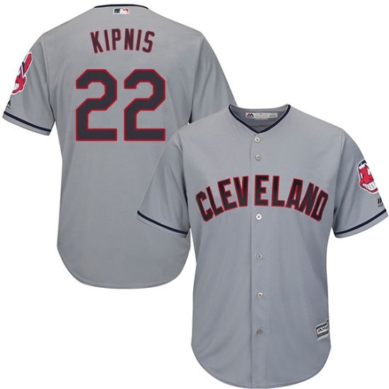 Youth Majestic Cleveland Indians 22 Jason Kipnis Authentic Grey Road Cool Base MLB Jersey