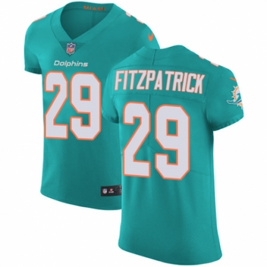 Men's Nike Miami Dolphins 29 Minkah Fitzpatrick Aqua Green Team Color Vapor Untouchable Elite Player NFL Jersey