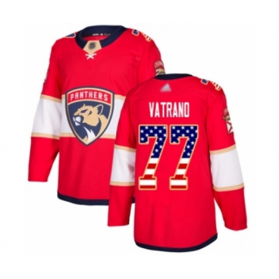 Youth Florida Panthers 77 Frank Vatrano Authentic Red USA Flag Fashion Hockey Jersey