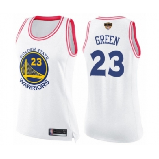 Women's Golden State Warriors 23 Draymond Green Swingman White Pink Fashion 2019 Basketball Finals Bound Basketball Jersey