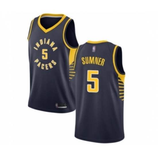 Youth Indiana Pacers 5 Edmond Sumner Swingman Navy Blue Basketball Jersey - Icon Edition