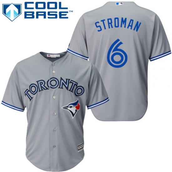 Youth Majestic Toronto Blue Jays 6 Marcus Stroman Authentic Grey Road MLB Jersey