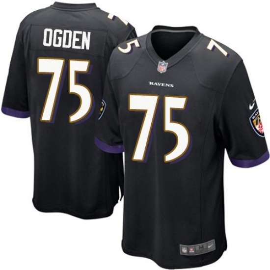 Men's Nike Baltimore Ravens 75 Jonathan Ogden Game Black Alternate NFL Jersey