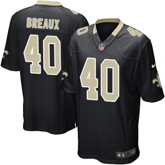 Men's Nike New Orleans Saints 40 Delvin Breaux Game Black Team Color NFL Jersey