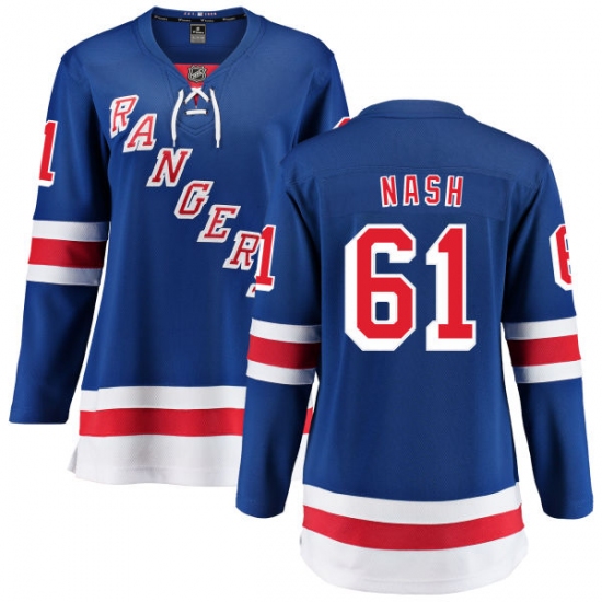 Women's New York Rangers 61 Rick Nash Fanatics Branded Royal Blue Home Breakaway NHL Jersey