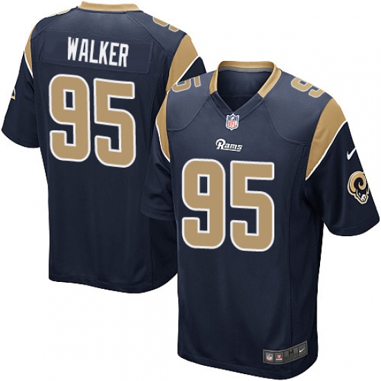 Men's Nike Los Angeles Rams 95 Tyrunn Walker Game Navy Blue Team Color NFL Jersey