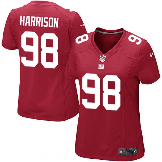 Women's Nike New York Giants 98 Damon Harrison Game Red Alternate NFL Jersey