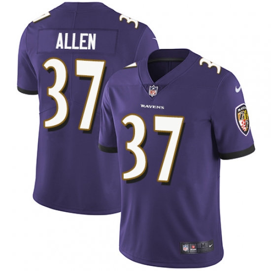Youth Nike Baltimore Ravens 37 Javorius Allen Purple Team Color Vapor Untouchable Limited Player NFL Jersey