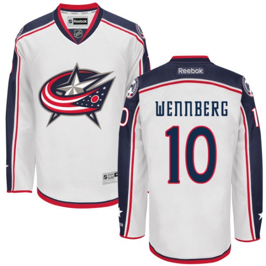 Youth Reebok Columbus Blue Jackets 10 Alexander Wennberg Authentic White Away NHL Jersey